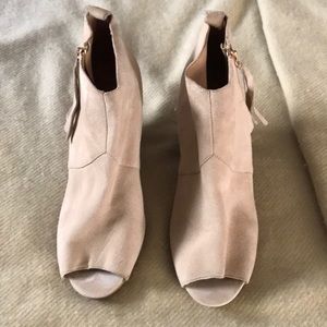 Dolce vita suede peep toe wedge booties